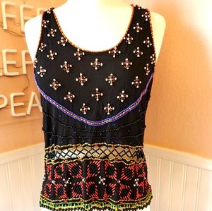 CHER by Michel Klein Beaded Tank  S